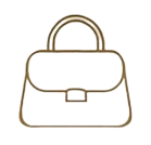 Structured handbag icon representing upright support, keeping designer bags shaped and crease-free with Pixie Collective Purse Pillows
